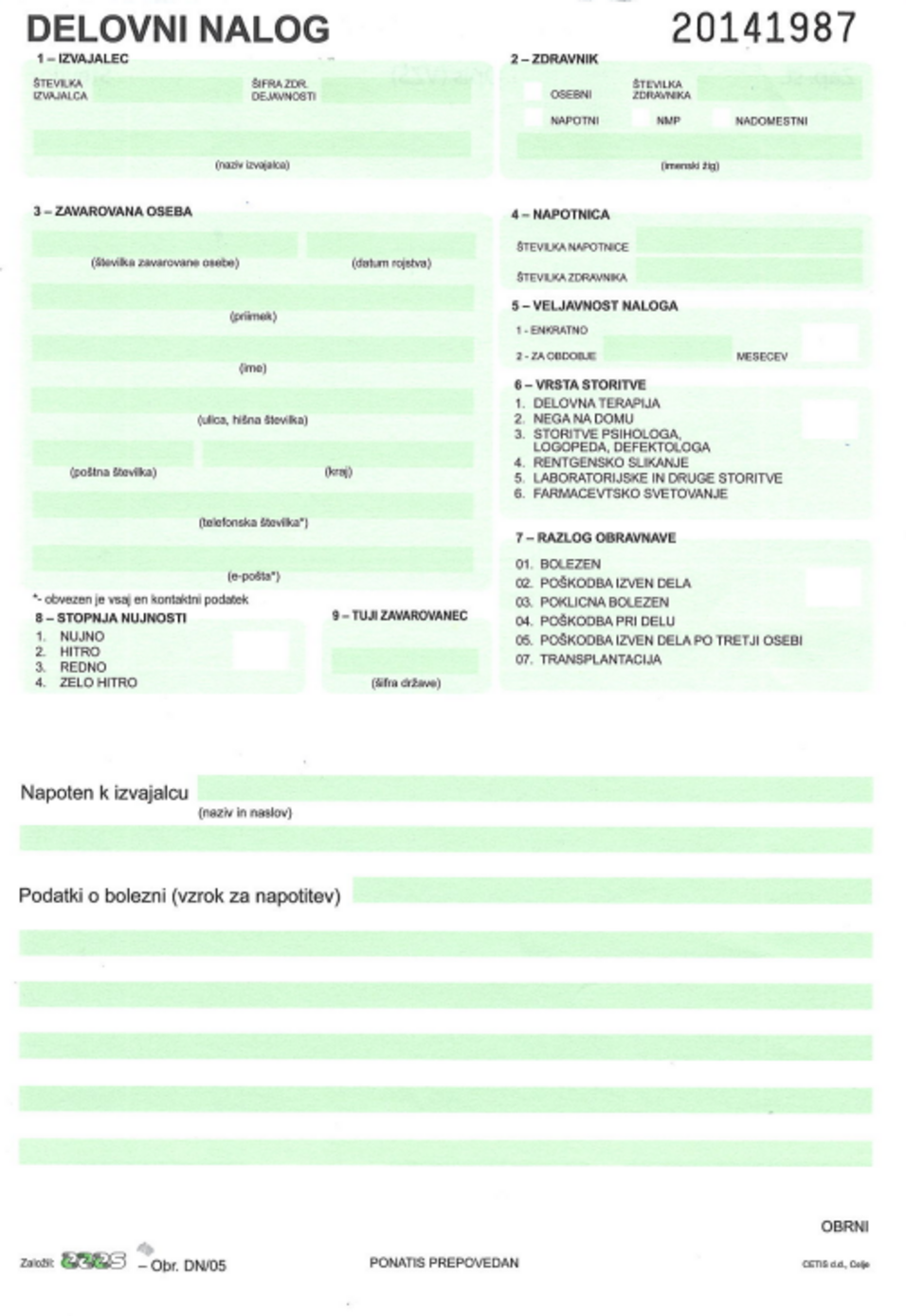 delovni nalog
