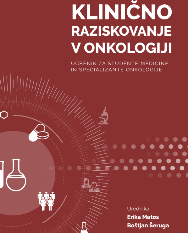 Naslovnica prvega Učbenika za klinično raziskovanje v onkologiji